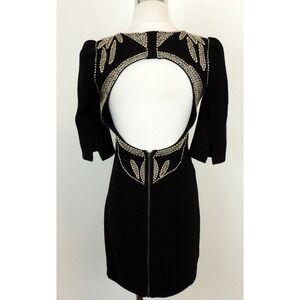 Silence Noise M beaded dress BLack Gold Cut out back mini Cocktail Party‎ Urban